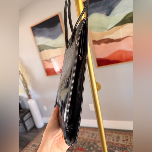Vintage 1960s Black Patent Leather Evening Bag - Picture 6 of 9